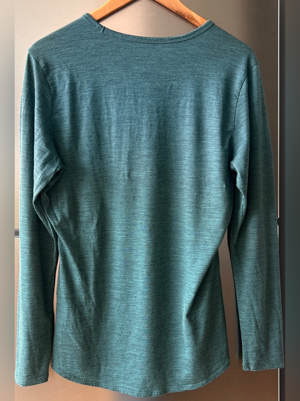 Segments 100% Merino Wool Teal Long Sleeve Top Large - Picture 3 of 5